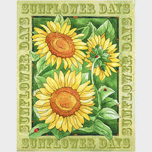 Sunny Sunflower Days II with border