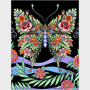 Tropical Floral Butterfly